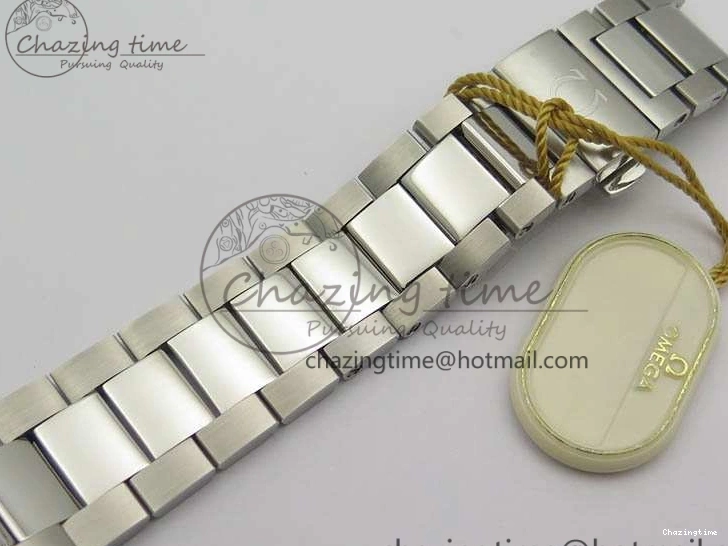 0718 Speedmaster ’57 Co-Axial OMF 1:1 Best Edition White Dial RG Markers On SS Bracelet A Elegant 8144